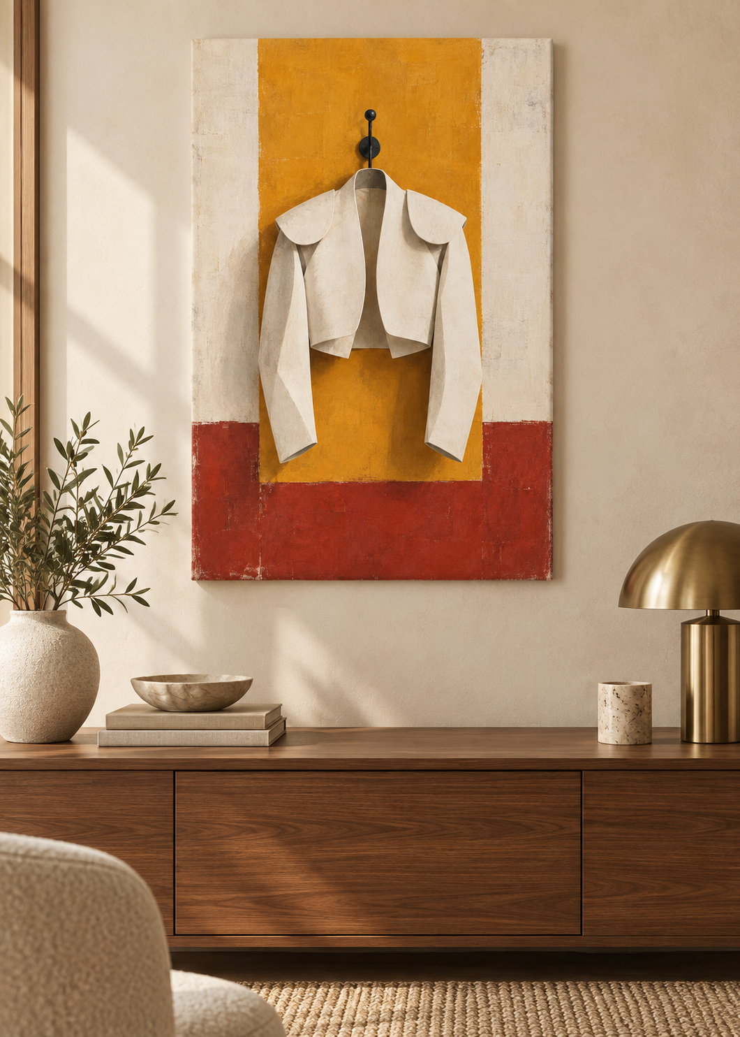 Die weiße Jacke – rahmenlose Slim Canvas
