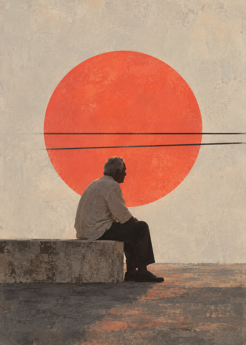 Abend auf der Bank – Spanien Kunstmotiv