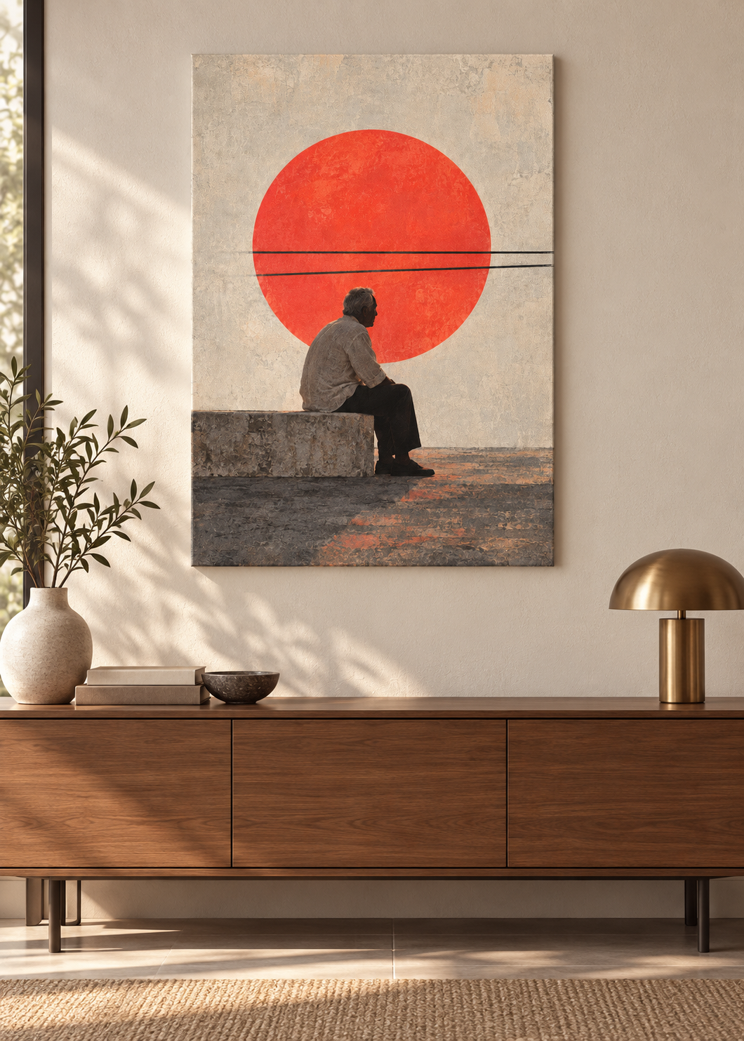 Abend auf der Bank – rahmenlose Slim Canvas