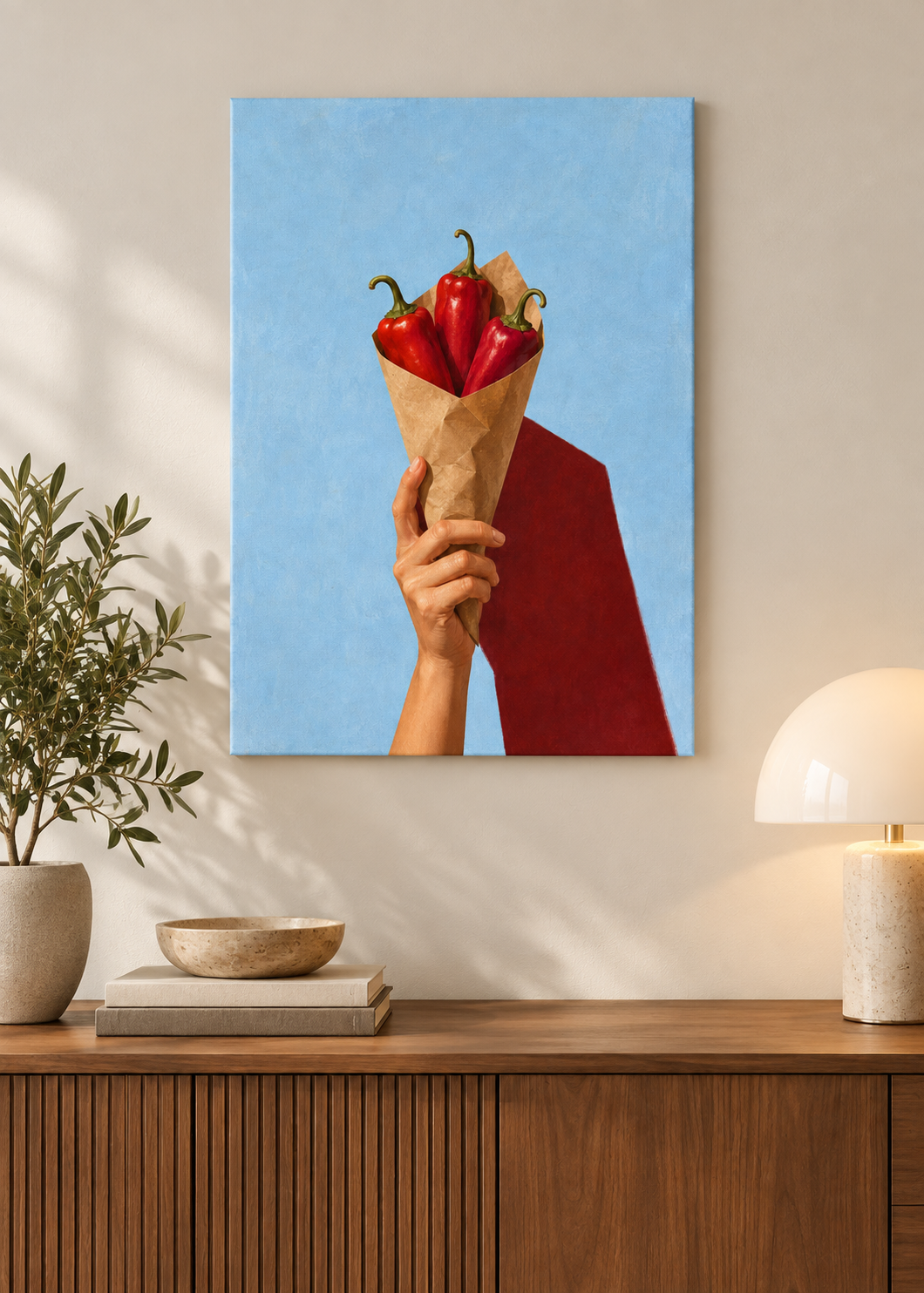 Drei Paprikas – rahmenlose Slim Canvas