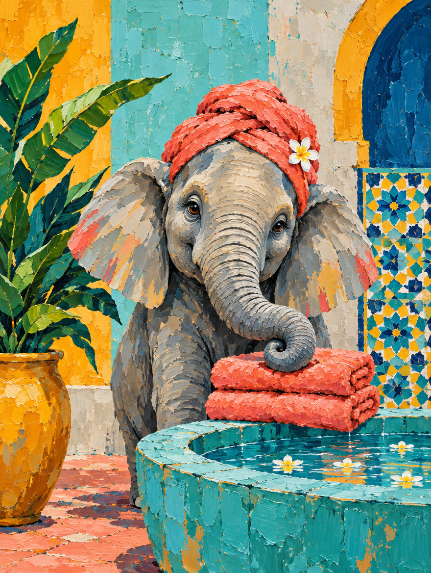 Elefant Kunstdruckmotiv