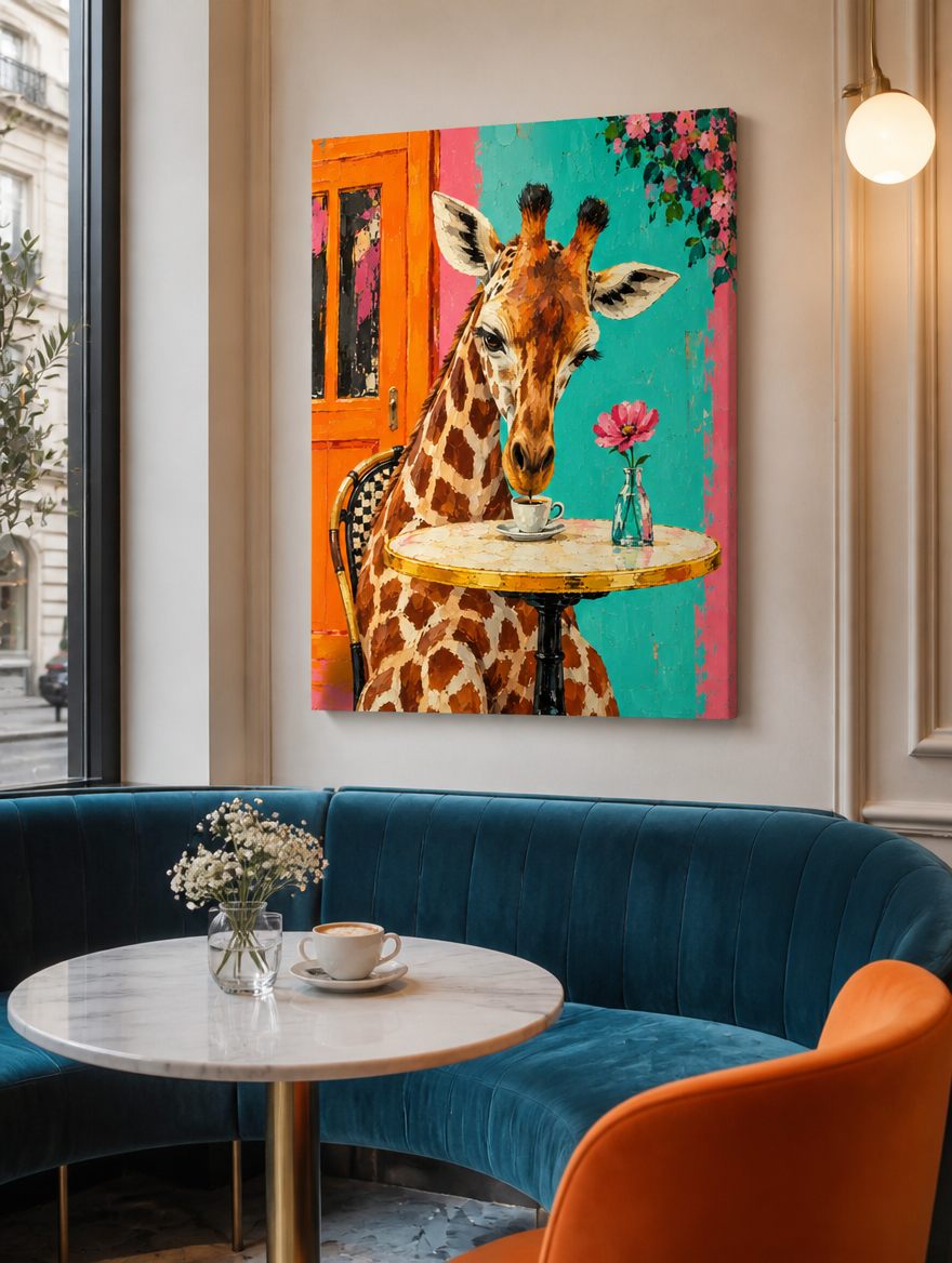 Giraffe Mockup rahmenlose Leinwand