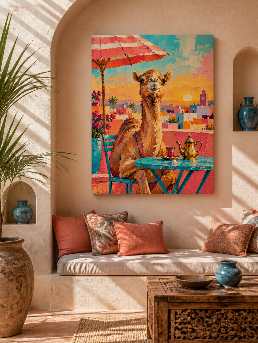 Kamel Mockup rahmenlose Leinwand