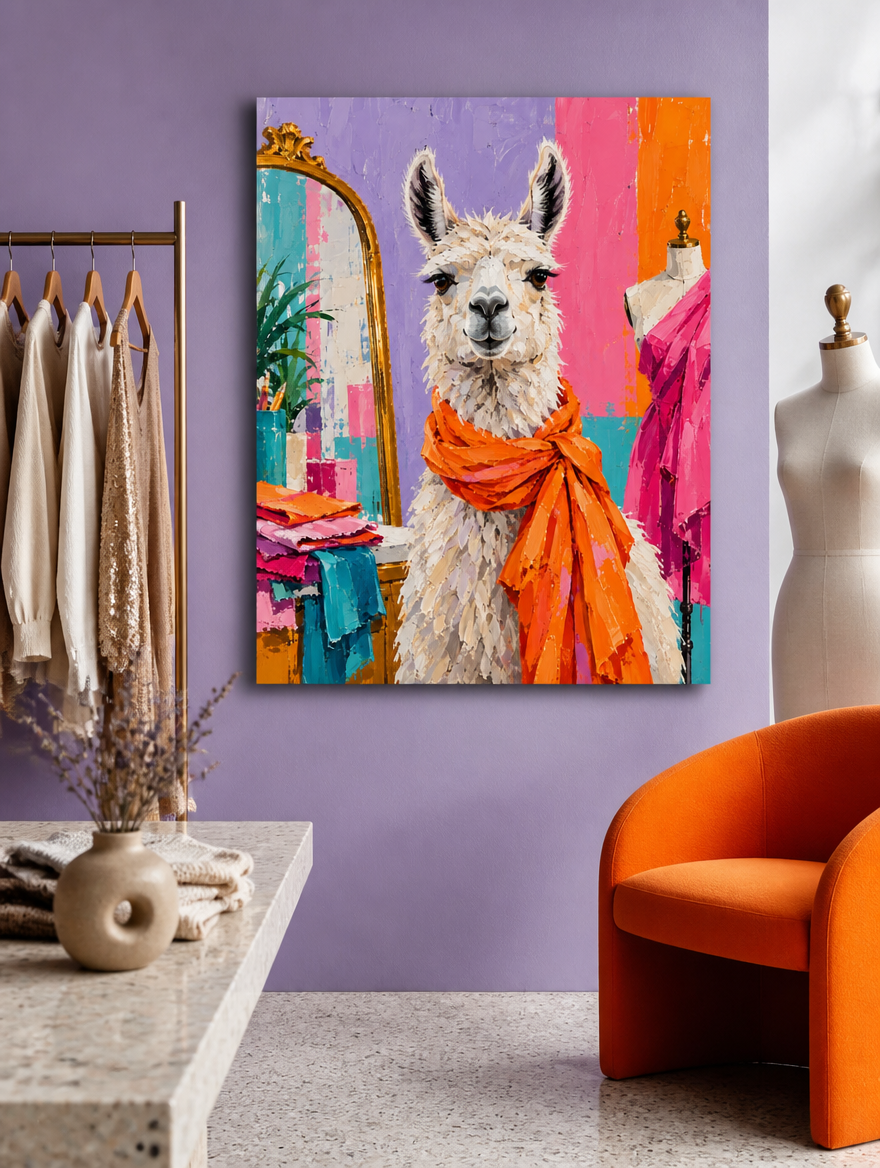 Lama Mockup rahmenlose Leinwand