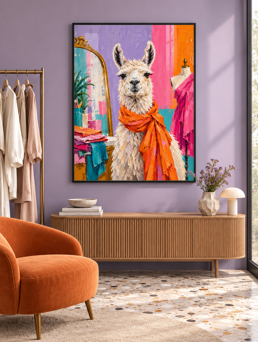 Lama Mockup schwarzer Rahmen und Plexiglas