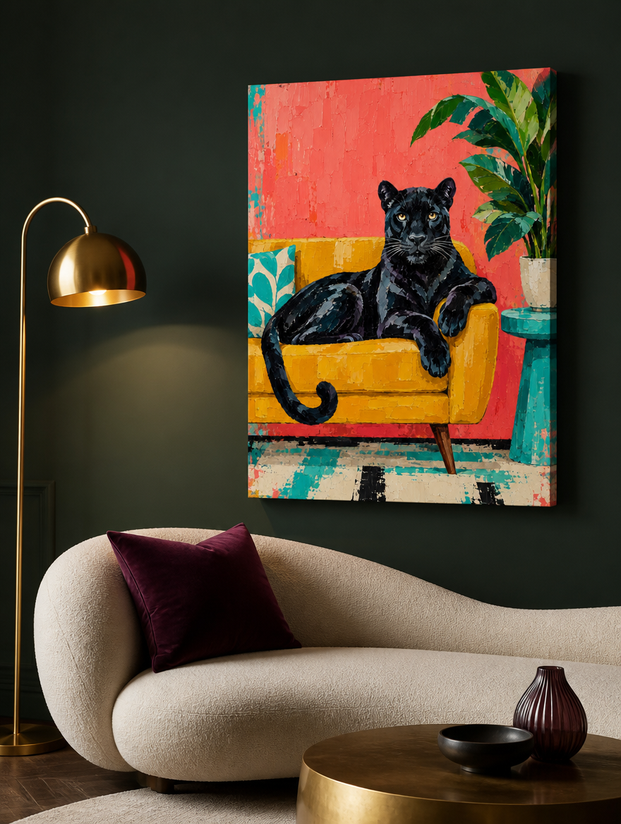 Panther Mockup rahmenlose Leinwand