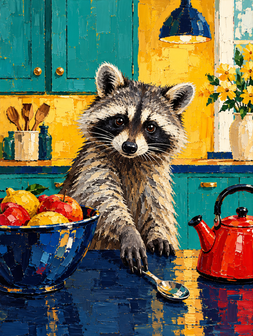 Waschbär Kunstdruckmotiv