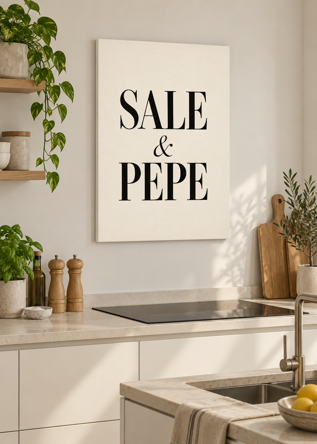 Sale & Pepe – Ungerahmte matte Leinwand Slim in moderner Küche